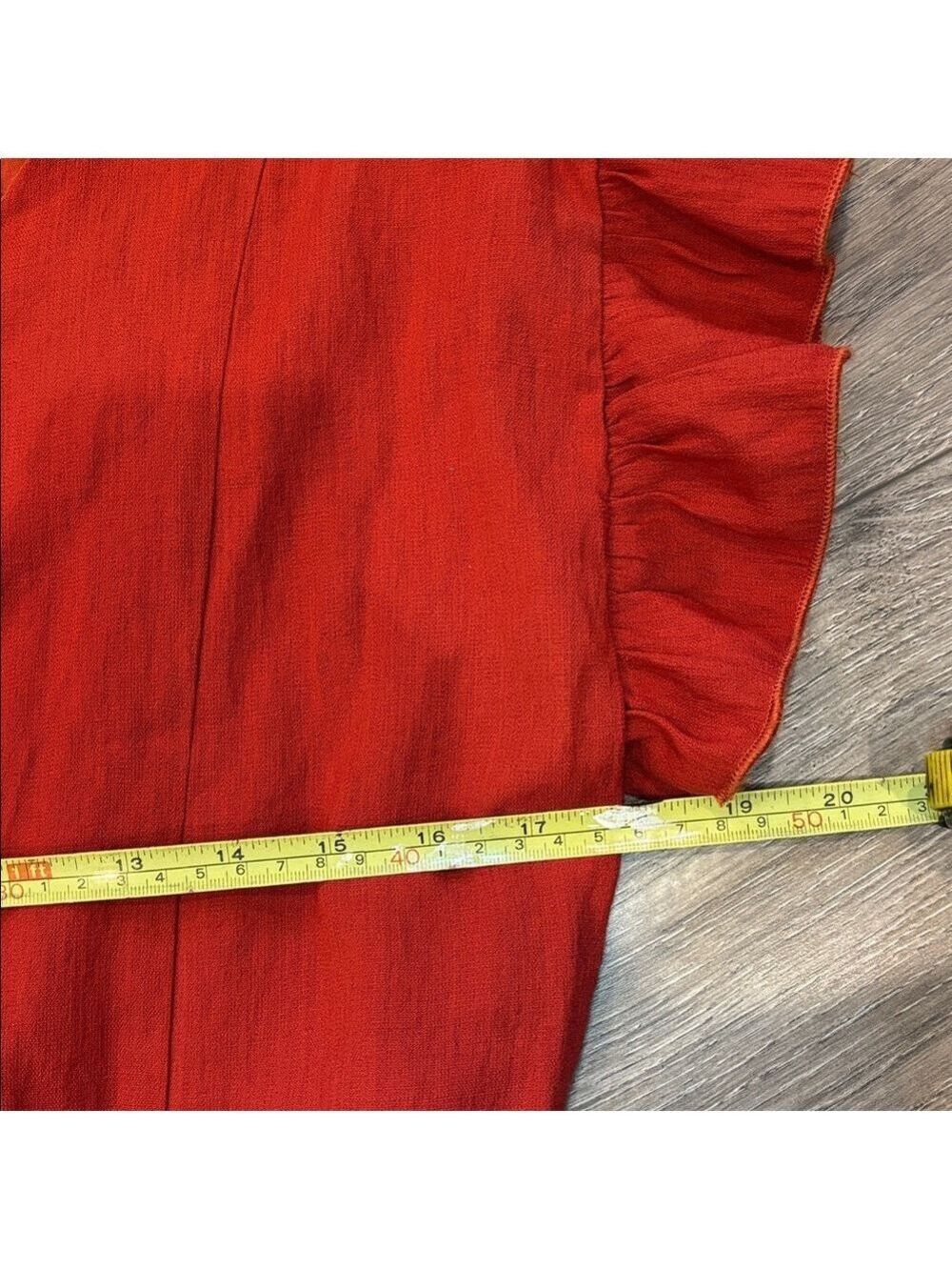 Windsor Red Ruched Drawstring Ruffle Mini Dress Date Night S 0577 - Picture 8 of 10